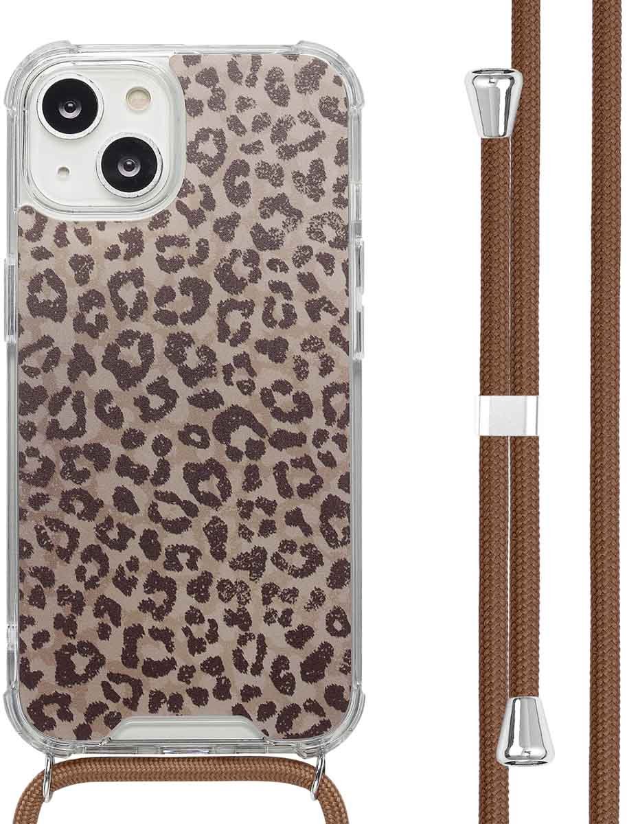 imoshion Hoesje - Geschikt voor Apple iPhone 14 - Design Hoesje met Koord - Leopard Mood