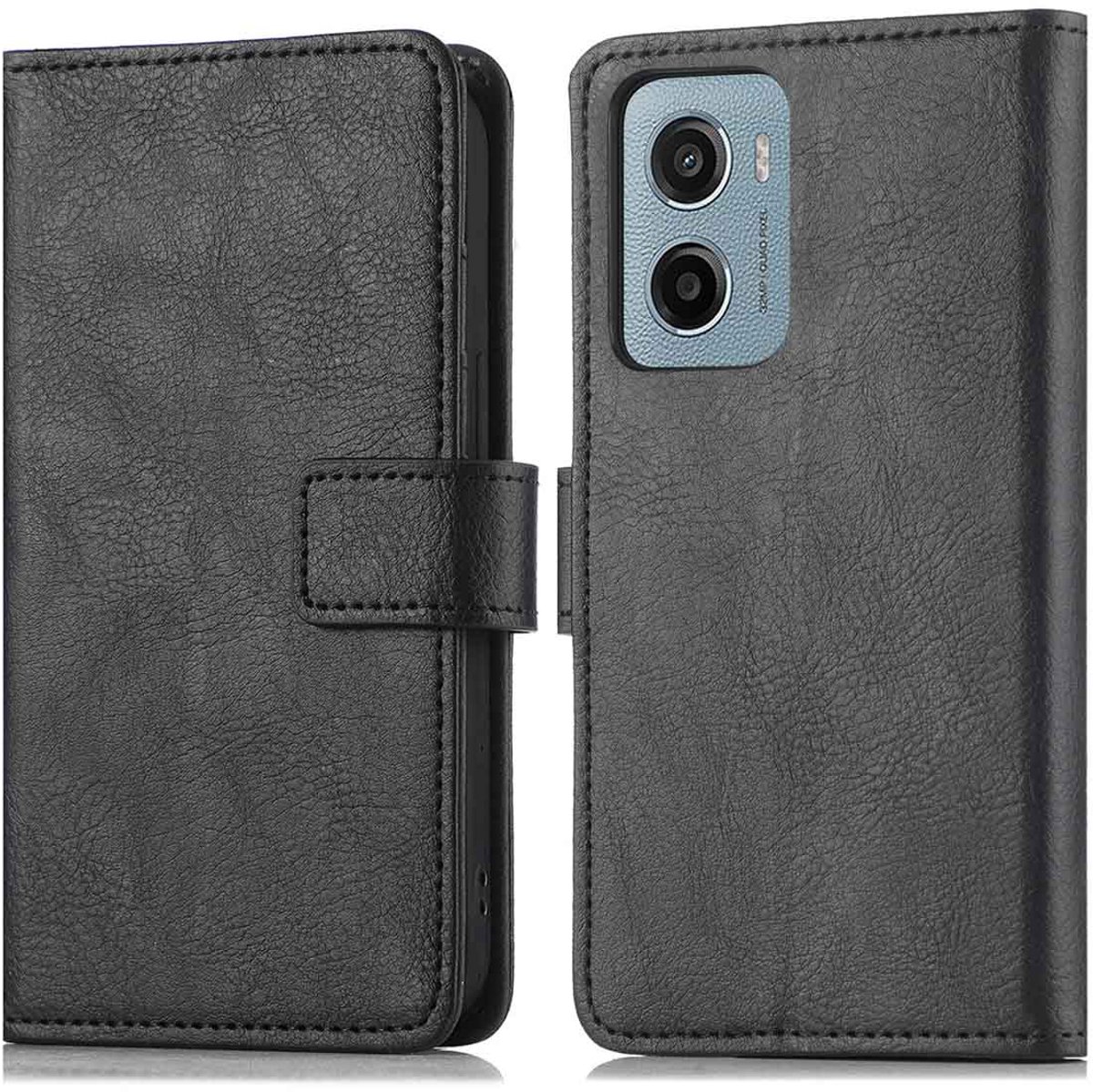 imoshion Hoesje - Geschikt voor Motorola Moto G05 / Motorola Moto E15 - Luxe Bookcase - Zwart