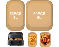 100 vellen bakpapier,Geschikt voor Philips Airfryer Dual Basket 3000/5000 serie, Geschikt voor Tefal dubbele kamer, 6/3 l