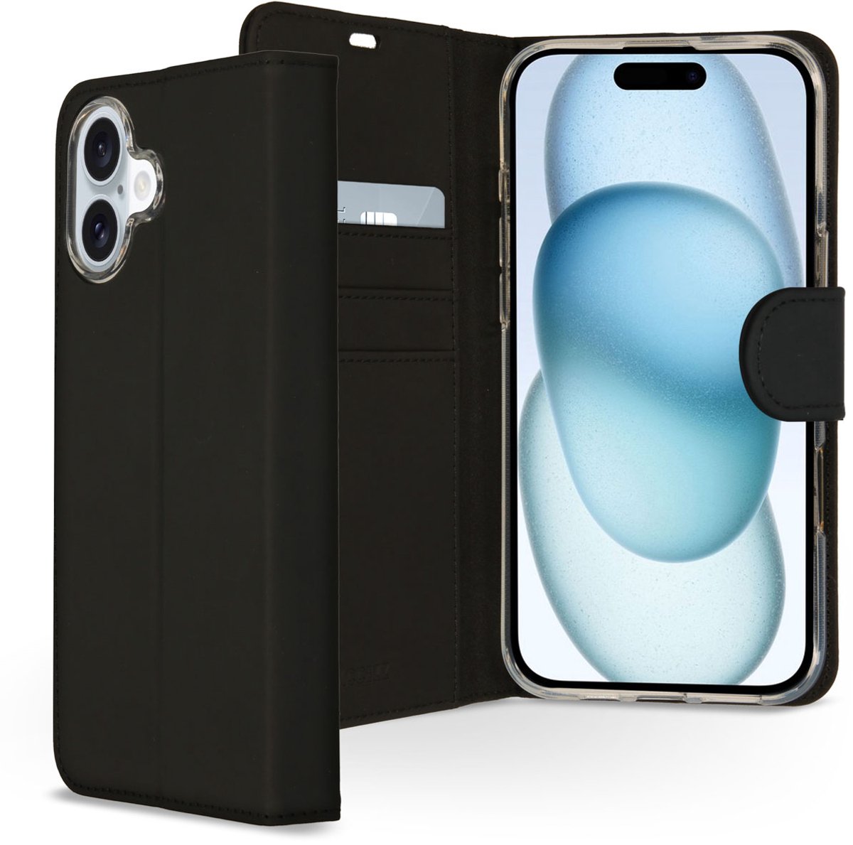 Accezz Hoesje - Geschikt voor Apple iPhone 16 Plus - Wallet Softcase Bookcase - Zwart