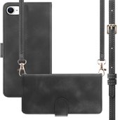 imoshion Hoesje - Geschikt voor Apple iPhone SE (2022) / SE (2020) / 8 / 7 - Bookcase met koord - Zwart