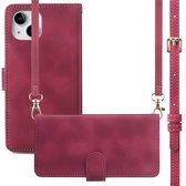 imoshion Hoesje - Geschikt voor Apple iPhone 14 / 13 - Bookcase met koord - Rood