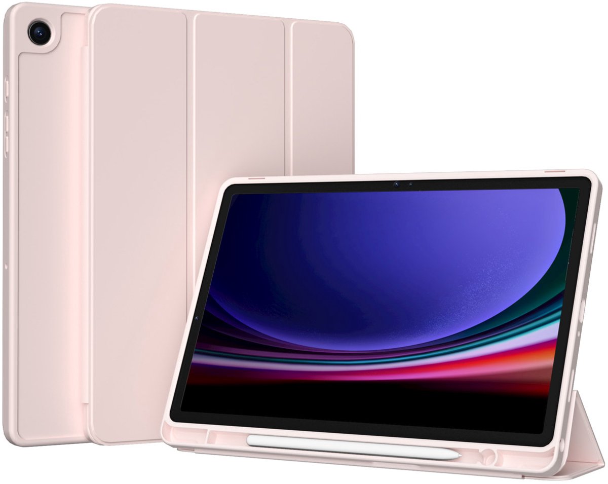 Accezz Tablet Hoes - Geschikt voor Samsung Galaxy Tab A9 Plus - Smart Silicone Bookcase - Roze