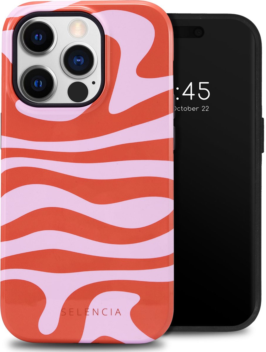 Selencia Hoesje - Geschikt voor Apple iPhone 14 Pro - Backcover - Dream Swirl Pink