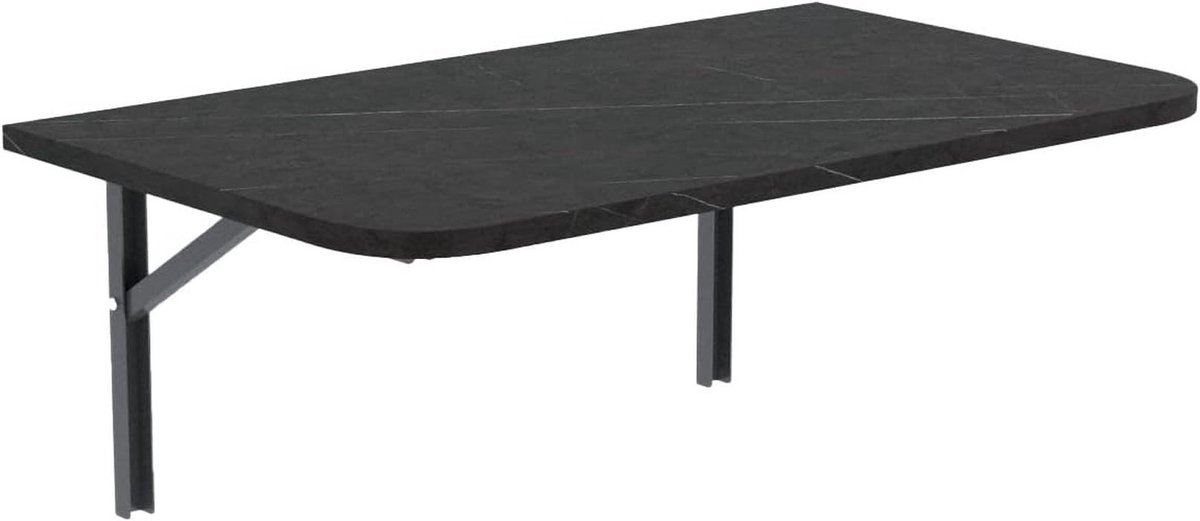 Opklapbare wandtafel - Ruimtebesparend inklapbaar bureau met afgeronde hoeken - PVC laminaat wit voor keuken, kinderkamer en thuiskantoor (100cm x 60cm)