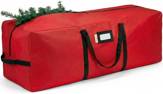 Sac de rangement pour sapin de Noël Posity – Sac pour sapin / Sac de rangement / Housse de rangement – Sac pour sapin artificiel jusqu'à 210 cm – Polyester durable avec poignées solides et fermeture éclair – Rouge