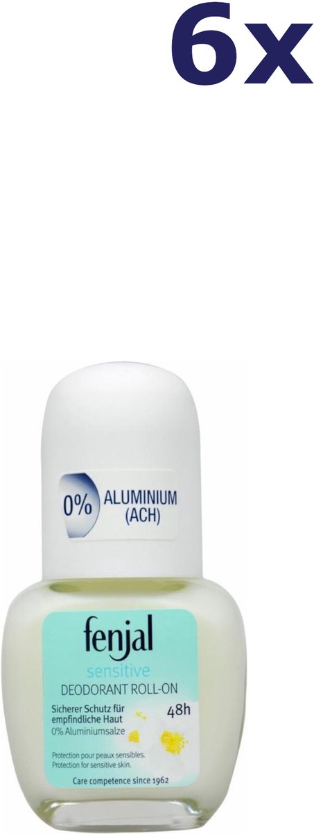 Fenjal Crème Deodorant Roller Sensitive - 6 x 50 ml - Voordeelverpakking