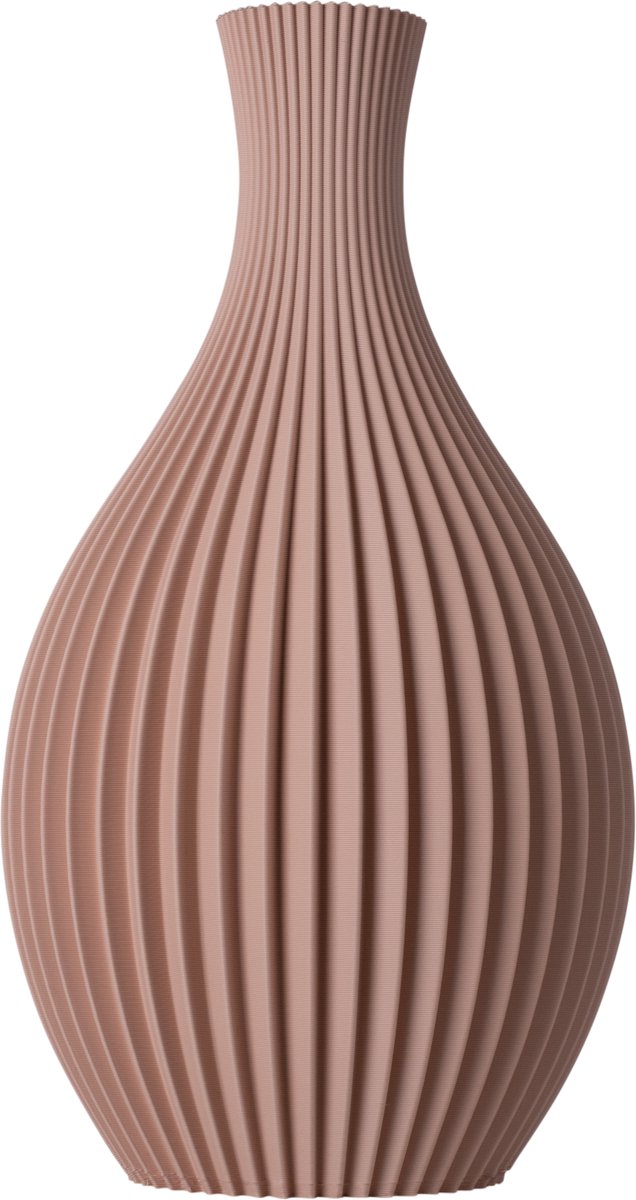 Slimprint Vaas LILY, Bloesem Roze, L19,2 x B14 x H35 cm, Moderne Tafeldecoratie, Ovale Decoratie Vaas voor Droogbloemen, Gerecycled Biokunststof