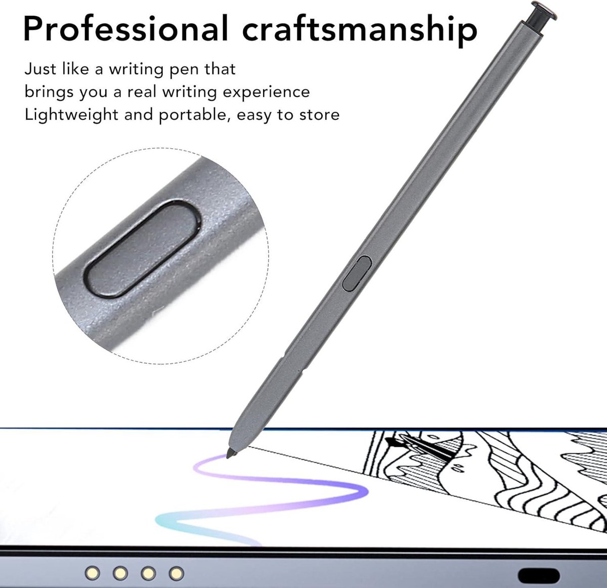 Allecta - Vervangende Stylus Pen voor Note 10 Lite met Pincet Grijs.