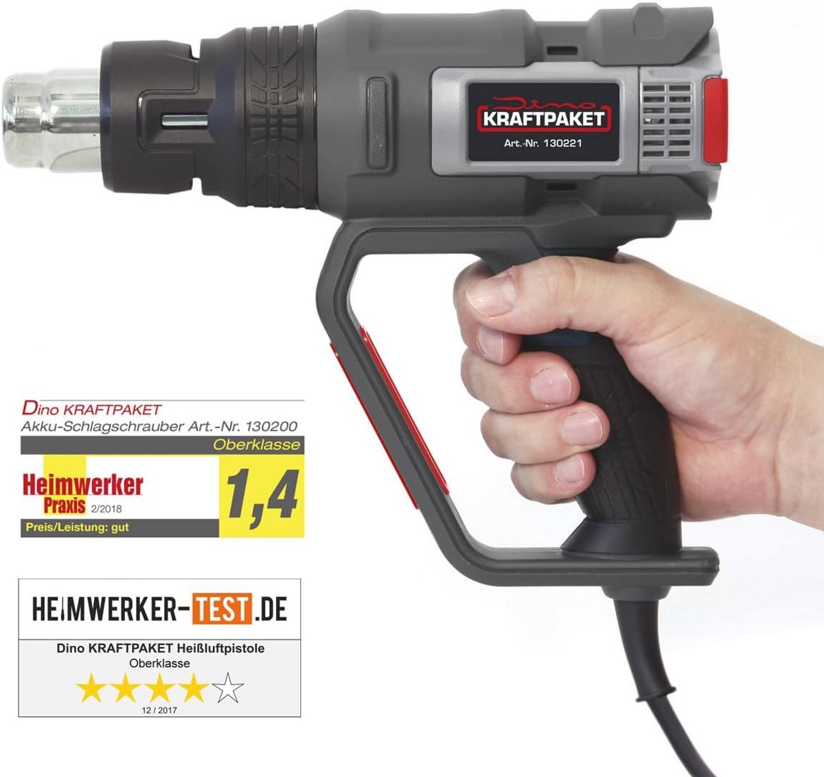 DIY Heteluchtpistool 2000W met Verstelbare Temperatuurniveaus en Accessoires