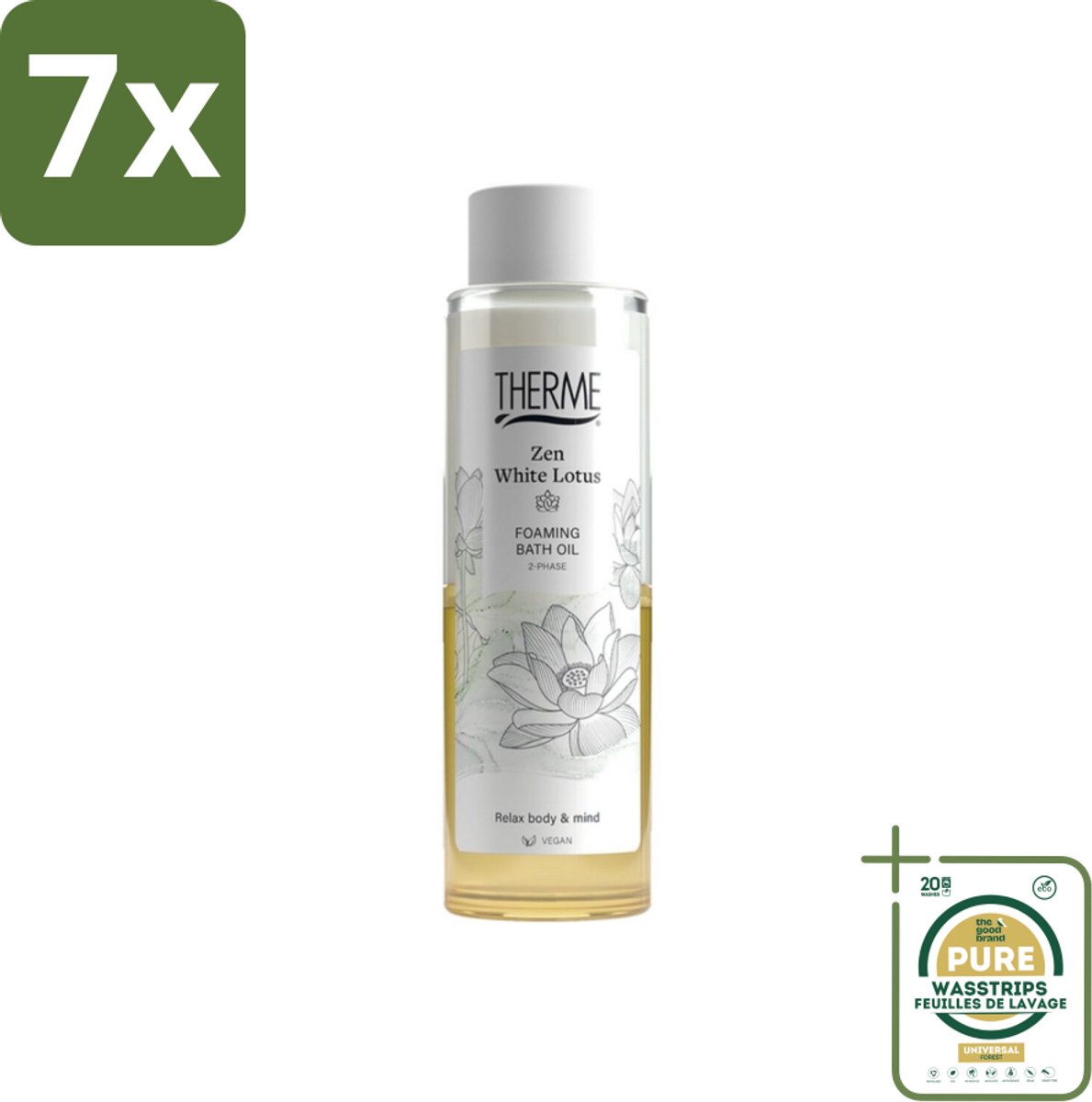7 x Therme – Schuimende Badolie – Zen White Lotus – 400 ml - Grootverpakking - Koffie - Koffiezetapparaat - Koffiezetapparaat