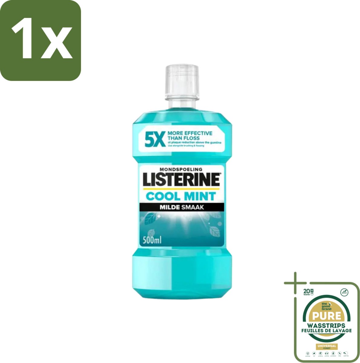1 x Listerine – Mondwater – Cool Mint – Milde smaak zonder alcohol – 500 ml- Koffie - Koffiezetapparaat - Koffiezetapparaat