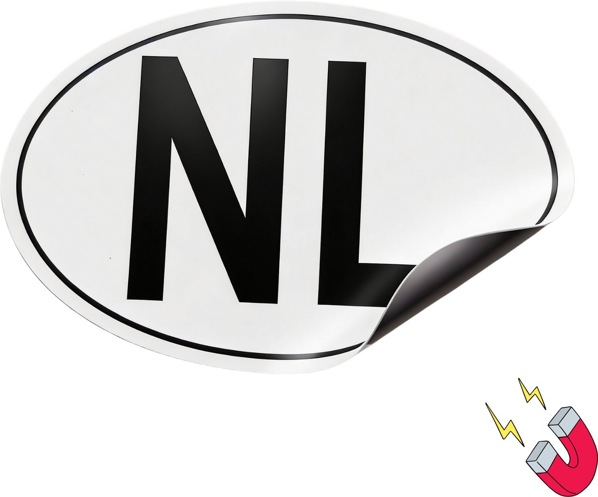 AutoXtreme – NL magneet auto (1 stuk) – Landcode NL – Voor Caravan, Auto, Aanhanger & Fietsendrager – Conform Europese wetgeving