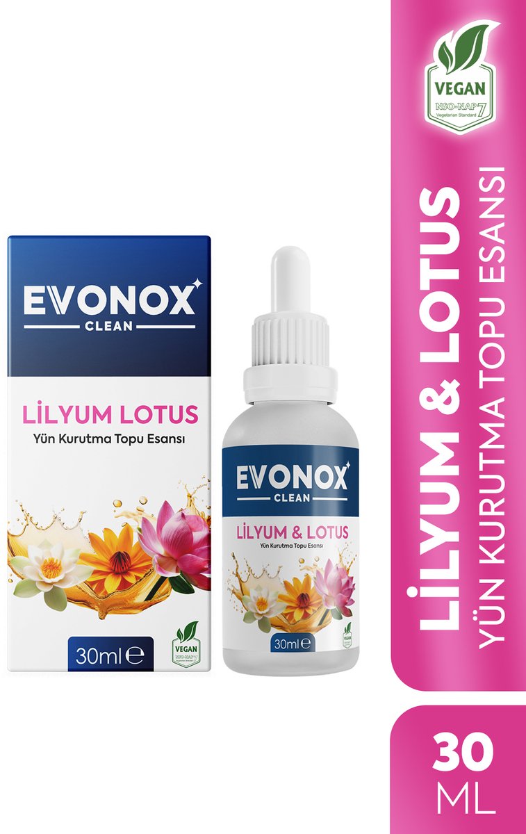 Evonox Clean – Wasdrogerbal Parfum – Lilyum & Lotus – 30 ml