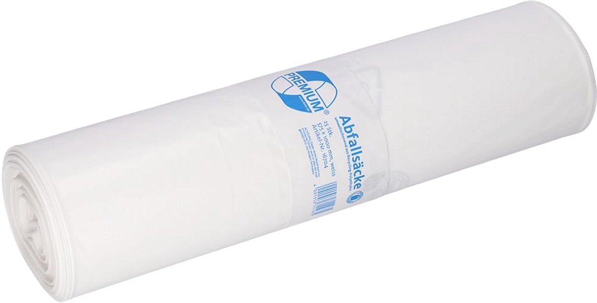 Witte afvalzakken 70L 60 my - Premium kwaliteit