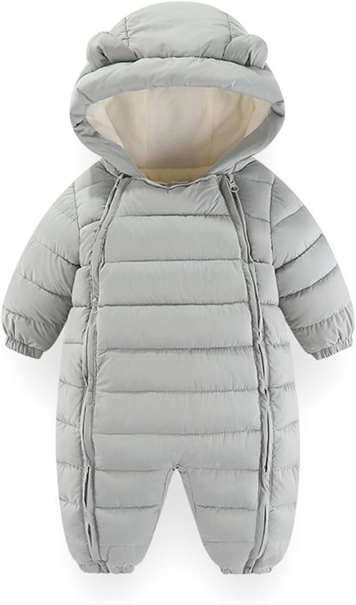 Sneeuwpak Romper voor Baby's - Dikke Winter Jumpsuit met Capuchon voor Jongens en Meisjes