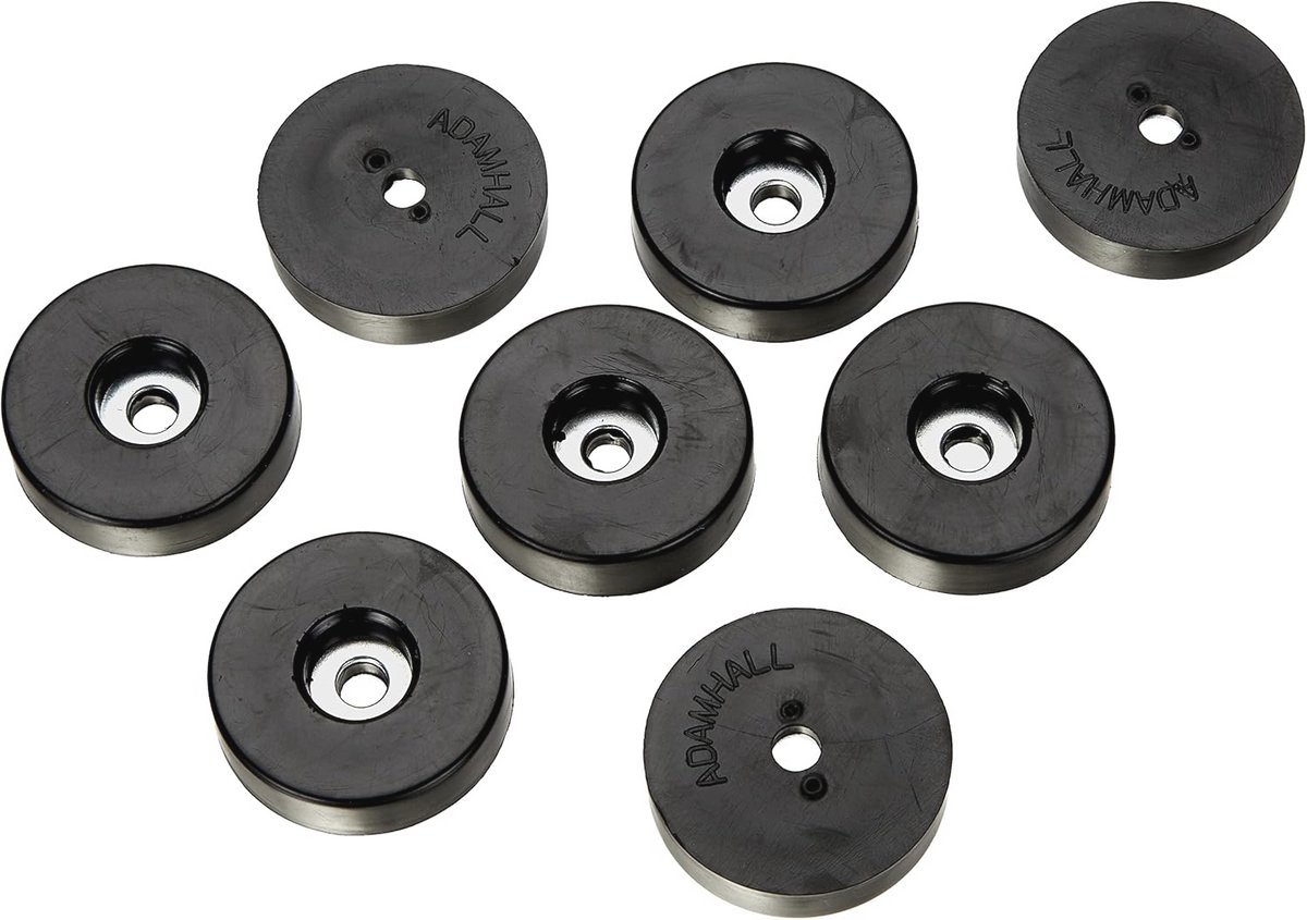 Set van 8 rubberen voetjes 38 x 10 mm - Zwart