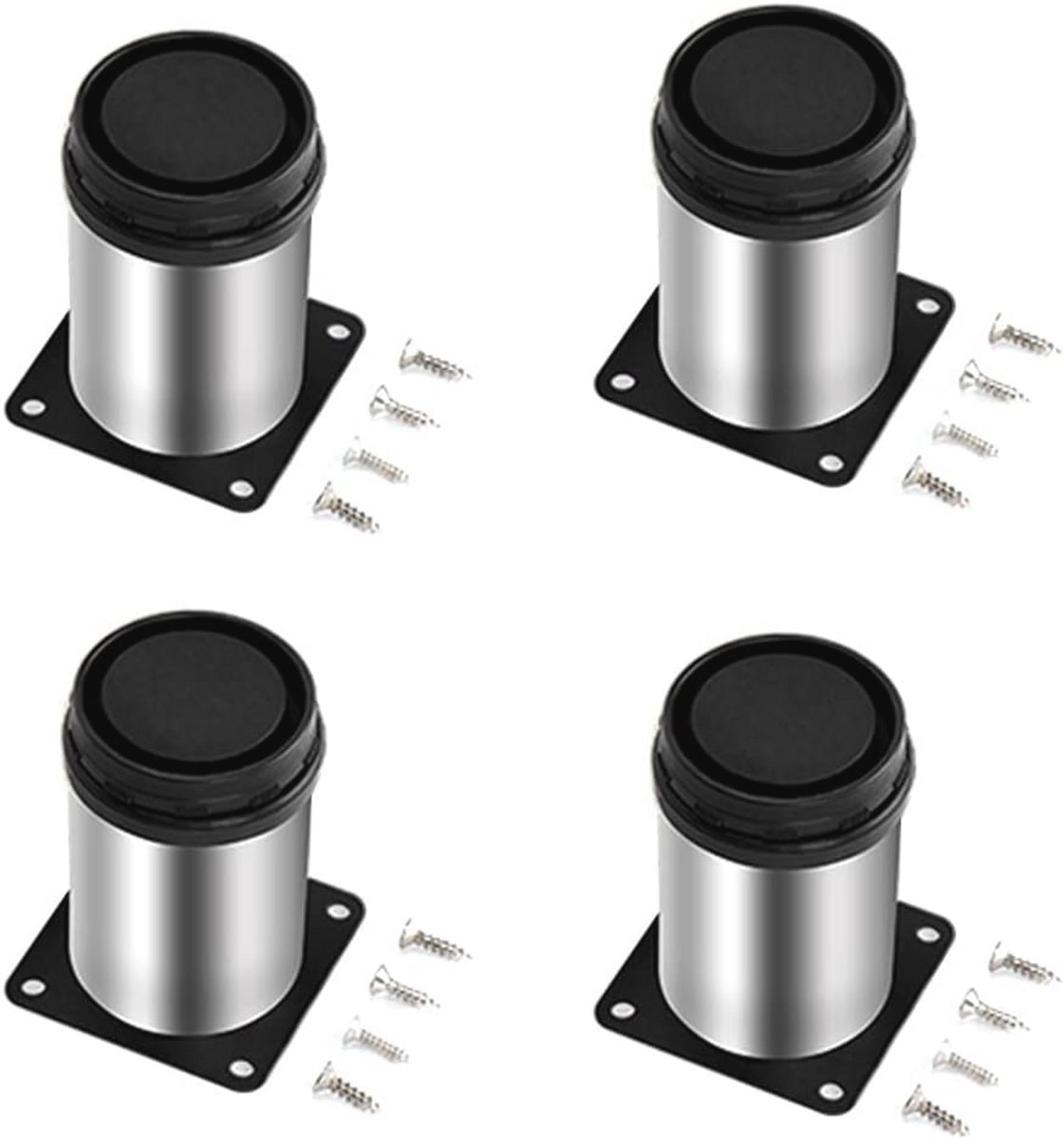 Verstelbare Meubelpoten 4 Stuks Roestvrij Staal 50 x 60 mm - Ideaal voor Tafel en Kast