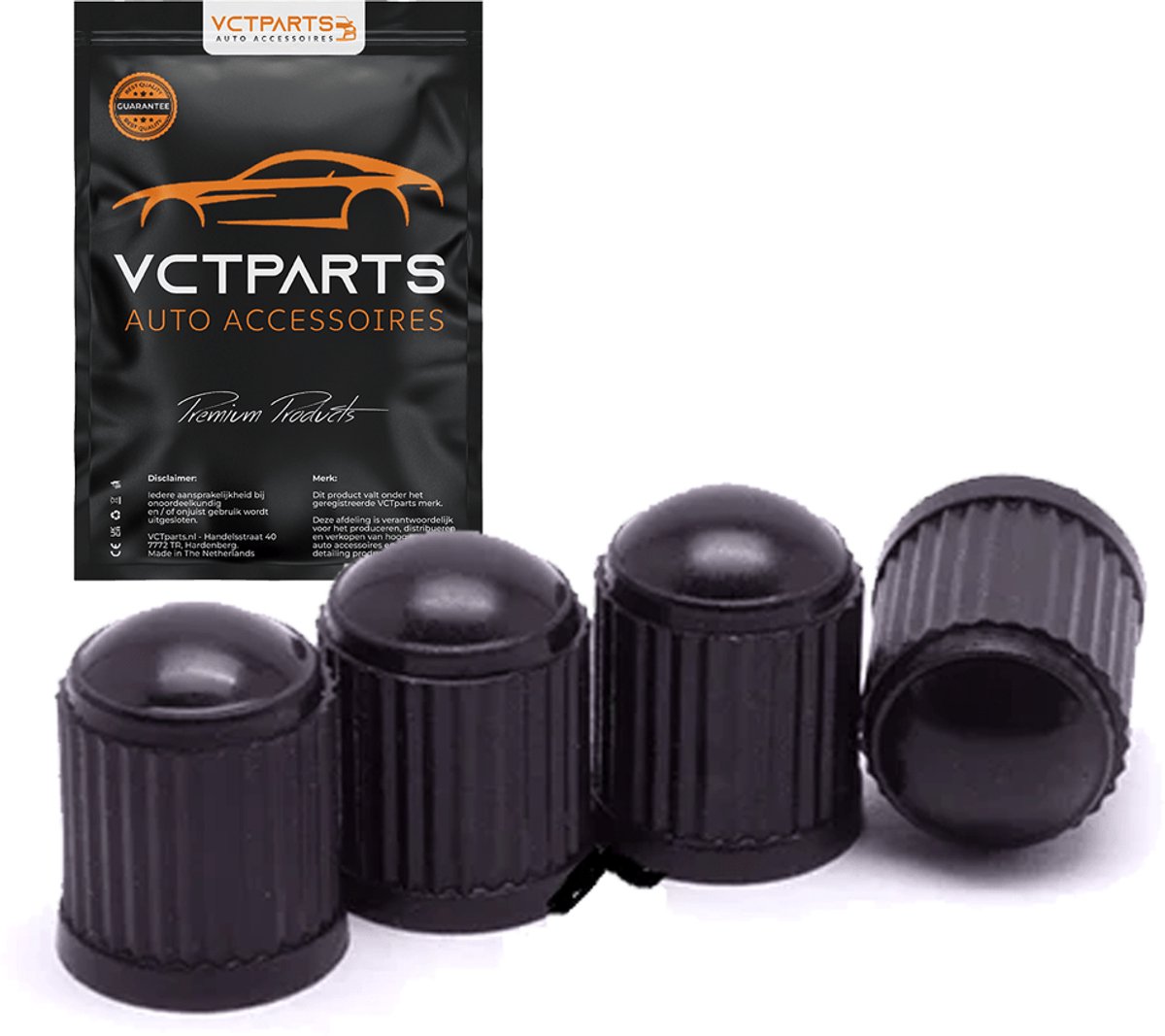 VCTparts® Universele Ventieldoppen Zwart – Set van 4 Stuks Antilek en Luchtdicht met Roestbescherming