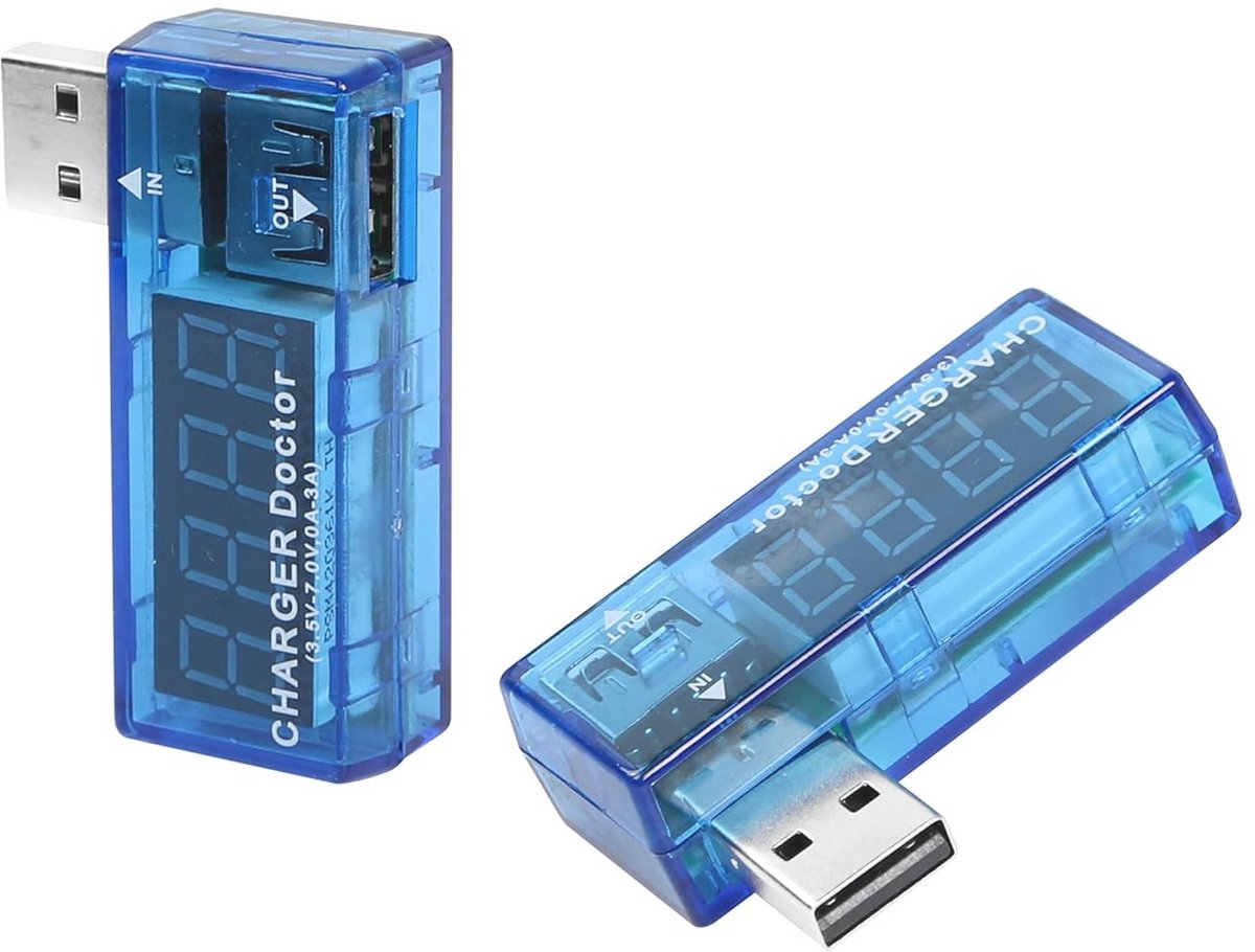 USB Oplader Tester en Multimeter - Stroom- en Spanningsmonitor (Set van 2)