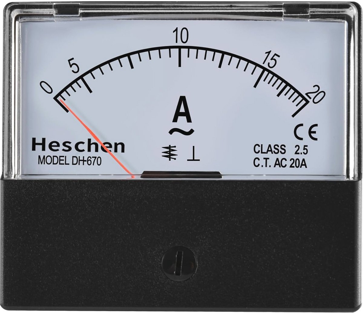 Rechthoekige Huidige Meter Ammeter Tester AC 0-20A Klasse 2.5