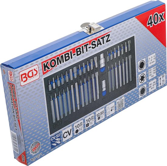 Combi-bitset 40-dlg met metalen koffer en diverse bits | bol