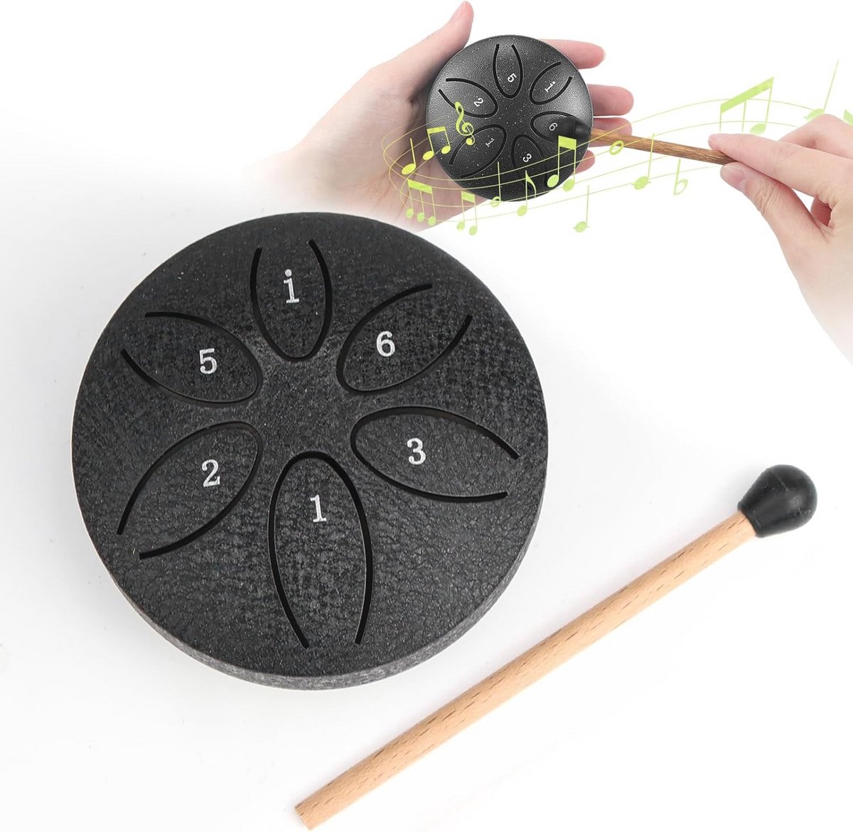 Stalen Tongtrommel met 6 Tonen - Mini Handpan voor Meditatie en Yoga - Percussie Instrument