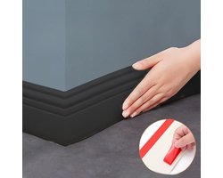 DIY Verdikte Zelfklevende Schuimplinten Muursticker - Slagvaste Plinten - 3D-plinten - Voor Woonkamers En Slaapkamers,10 cm x 2 m - Zwart