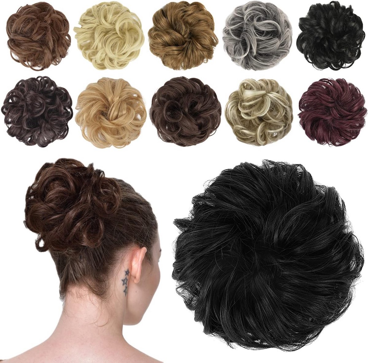 Synthetisch Golvend Haarstukje voor Dikke Updo en Haarknot