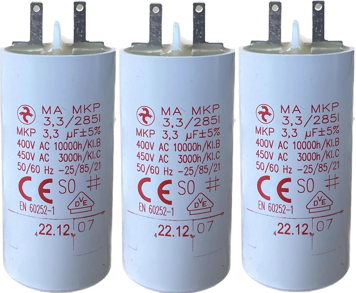 Condensator 3,3µF voor Rolluiken en Jaloezieën - Verpakking van 3 Stuks