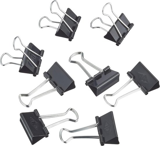 80 stuks foldback knijpers, 19 mm, metalen paperclips, nietjes clips
