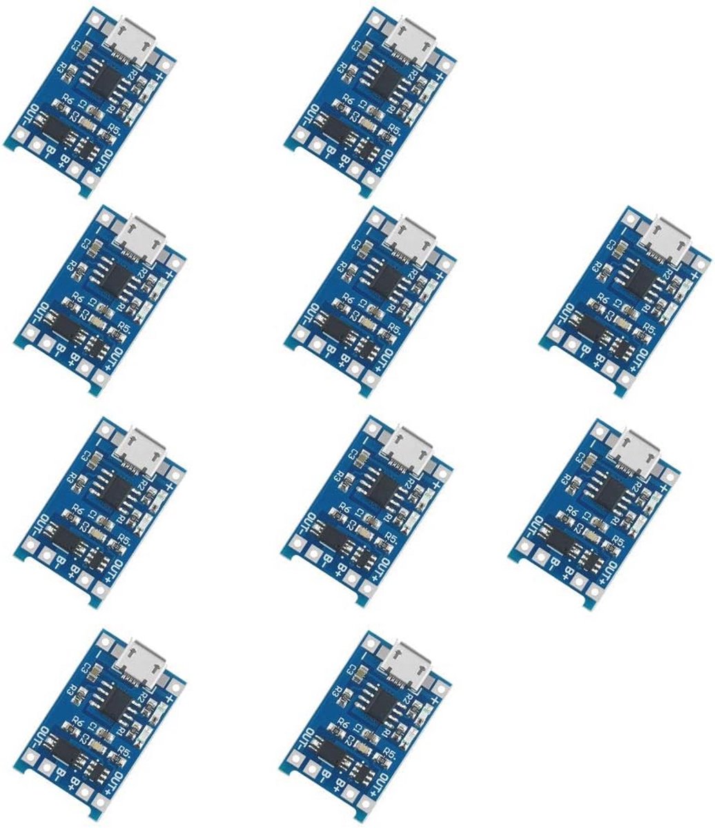 Micro USB Oplaadbare Lithiumbatterij Module 10 Stuks met Bescherming