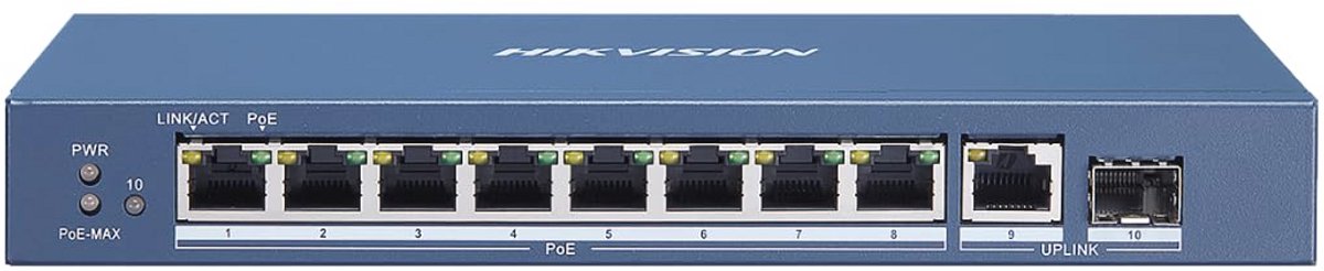 Netwerk Switch Unmanaged 10 Poorts Gigabit Ethernet met PoE