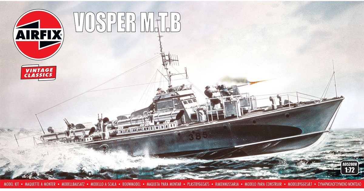 Airfix Modelbouwpakket Militaire voertuigen - 05280V Vosper M.T.B - Vintage Classics WWII - Britse Torpedoboot Plastic - 1:72 - Modelbouw