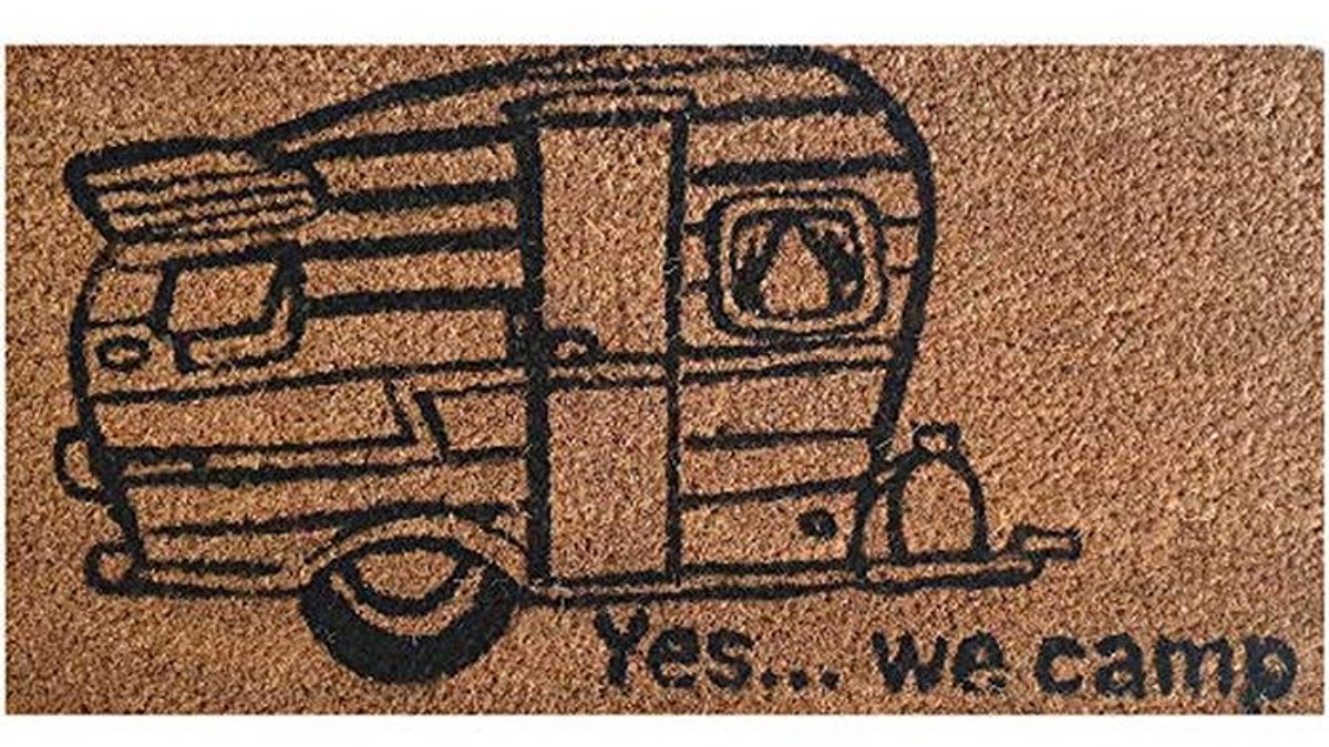 Voetmat kokos 25x50 cm - Design YES WE Camp - Vuilvangmat voor binnen en buiten