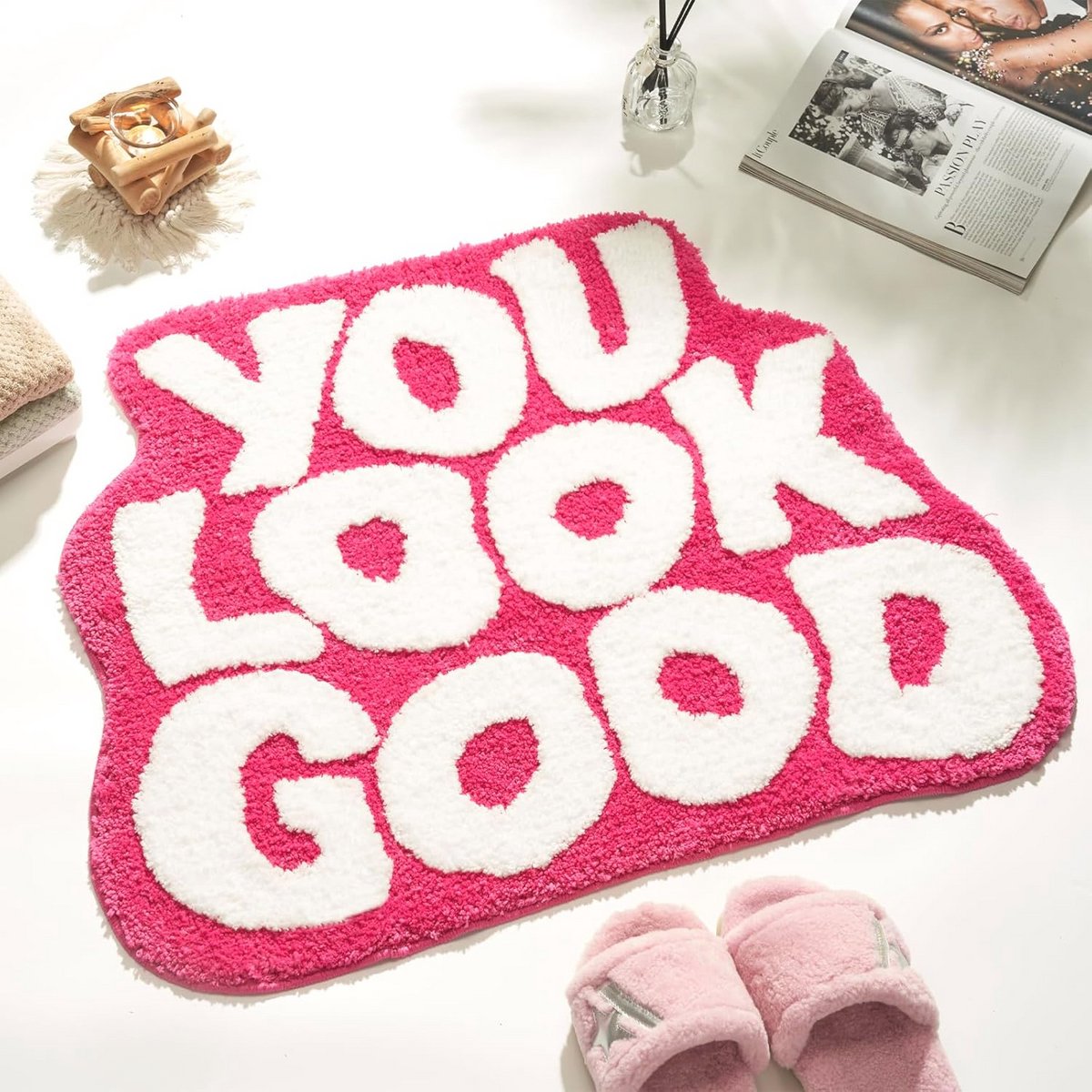 Leuke grappige badmat voor meisjes in roze - Perfecte badkamerdecoratie