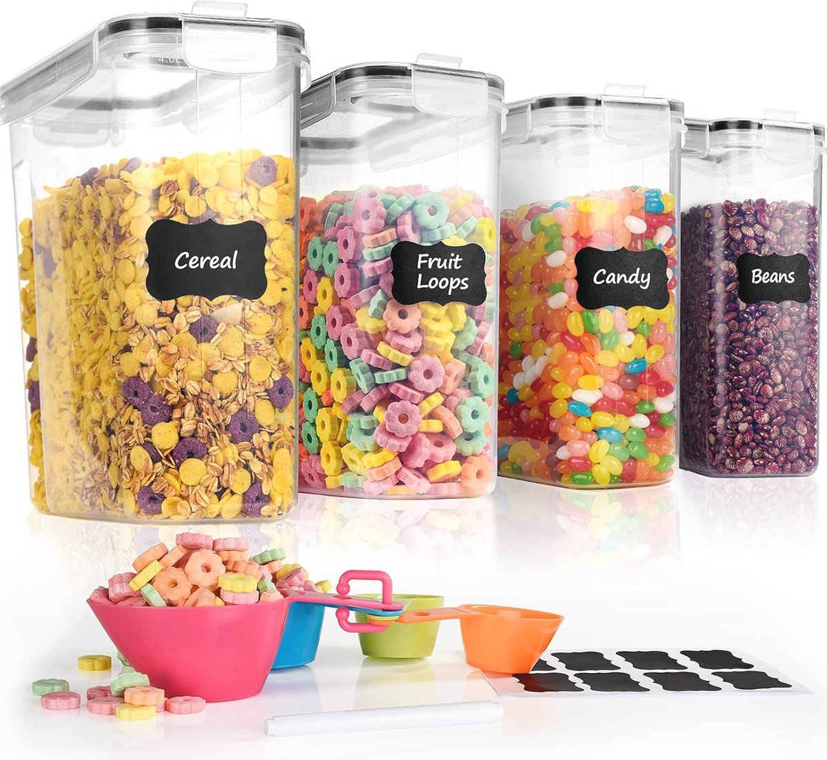 Granen Container Opslag Set - Luchtdichte Voedselopslag Containers voor Keuken en Pantry