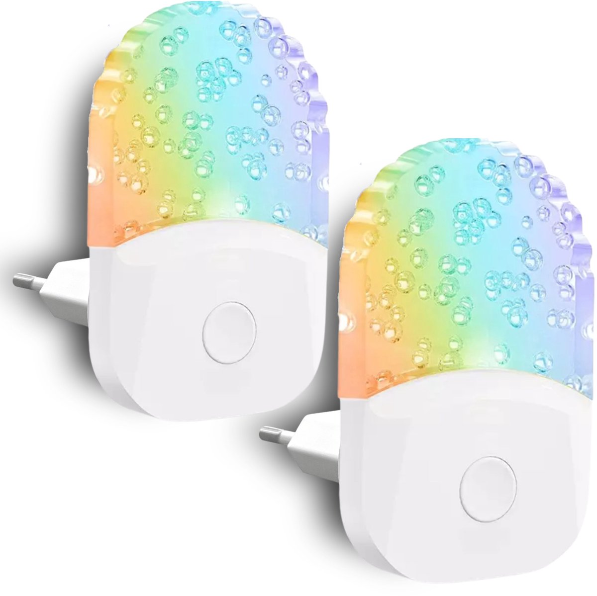 Fienosa LED Nachtlampje Stopcontact RGB Kleuren lampje – Dag & Nacht Sensor – 2 Stuks – Fienosa