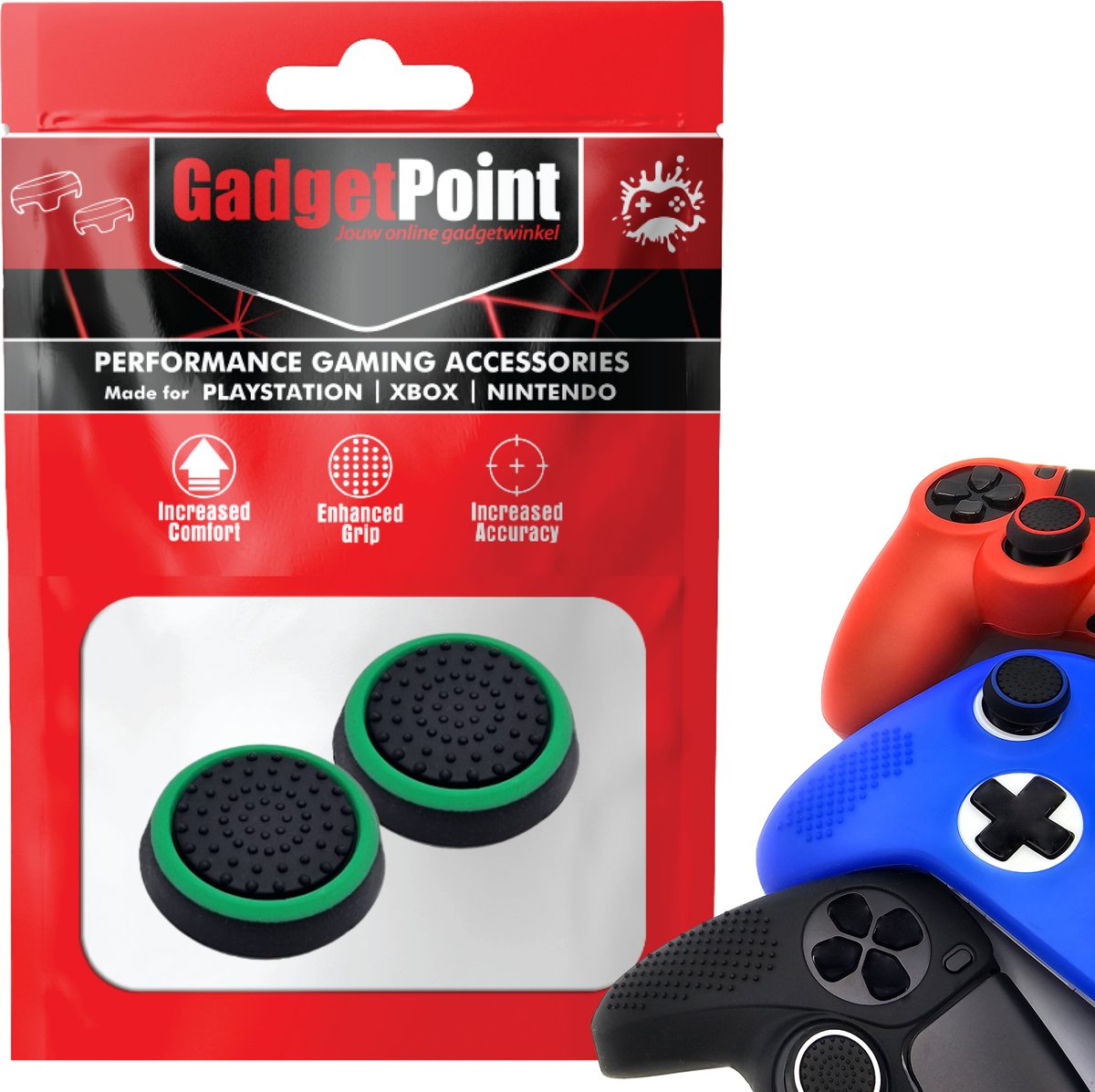 Bol.com Gadgetpoint - Thumb Grips voor PlayStation, PS5, Xbox X/S, One & Switch Pro Controller - Gaming Thumbgrips - Performance... aanbieding