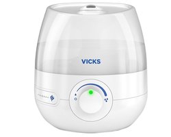 Vicks Mini Cool Mist Luchtbevochtiger – Ultrasoon – 1,8 L Reservoir – Voor ruimtes tot 15 m²
