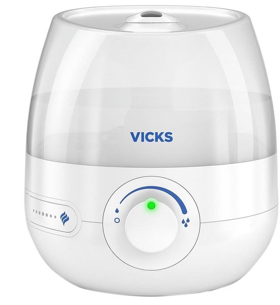 Vicks Mini Cool Mist Luchtbevochtiger – Ultrasoon – 1,8 L Reservoir – Voor ruimtes tot 15 m²
