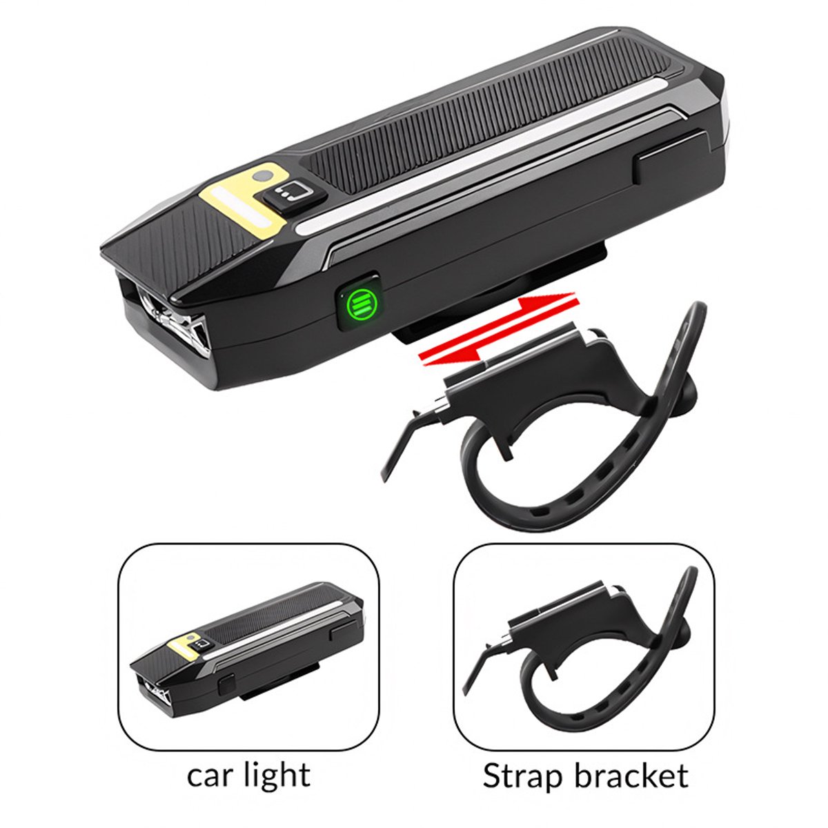Fietsvoorlicht, geschikt voor nachtelijk fietsen, met RGB-zijlichten en lichtsensor, USB-C oplaadbaar, fietslicht, ultrhelder LED-fietsvoorlicht waterdicht
