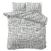 Sleeps Danis Flanel Dekbedovertrek Groen/Grijs - 140x200/220 cm - Warm en Zacht
