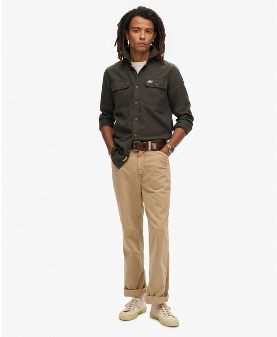Chemise de travail en flanelle Superdry vert foncé