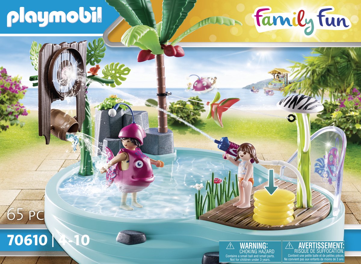 PLAYMOBIL Family Fun Leuk zwembad met watersplash - 70610