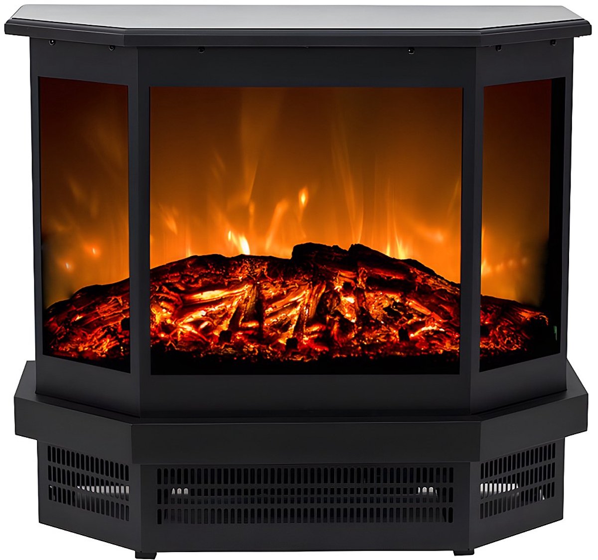 Vente-unique Elektrische sfeerkachel ETNA - L55,8 x D22,5 x H51,6 cm - Zwart L 55.8 cm x H 51.6 cm x D 22.5 cm