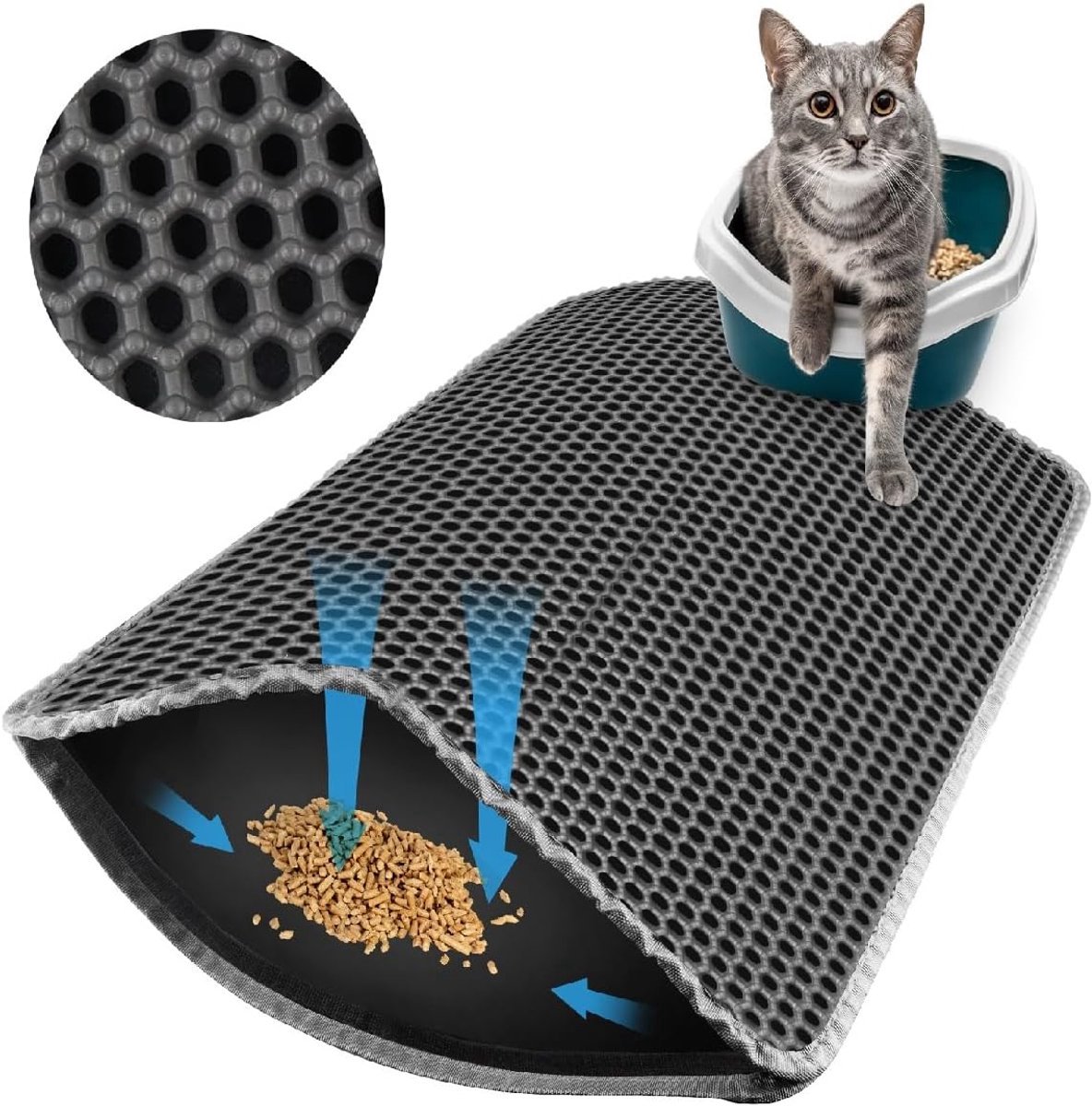 Stunq® Duurzame Kattenbakmat van Honingraatpatroon - Efficiënte Strooiselbeheersing