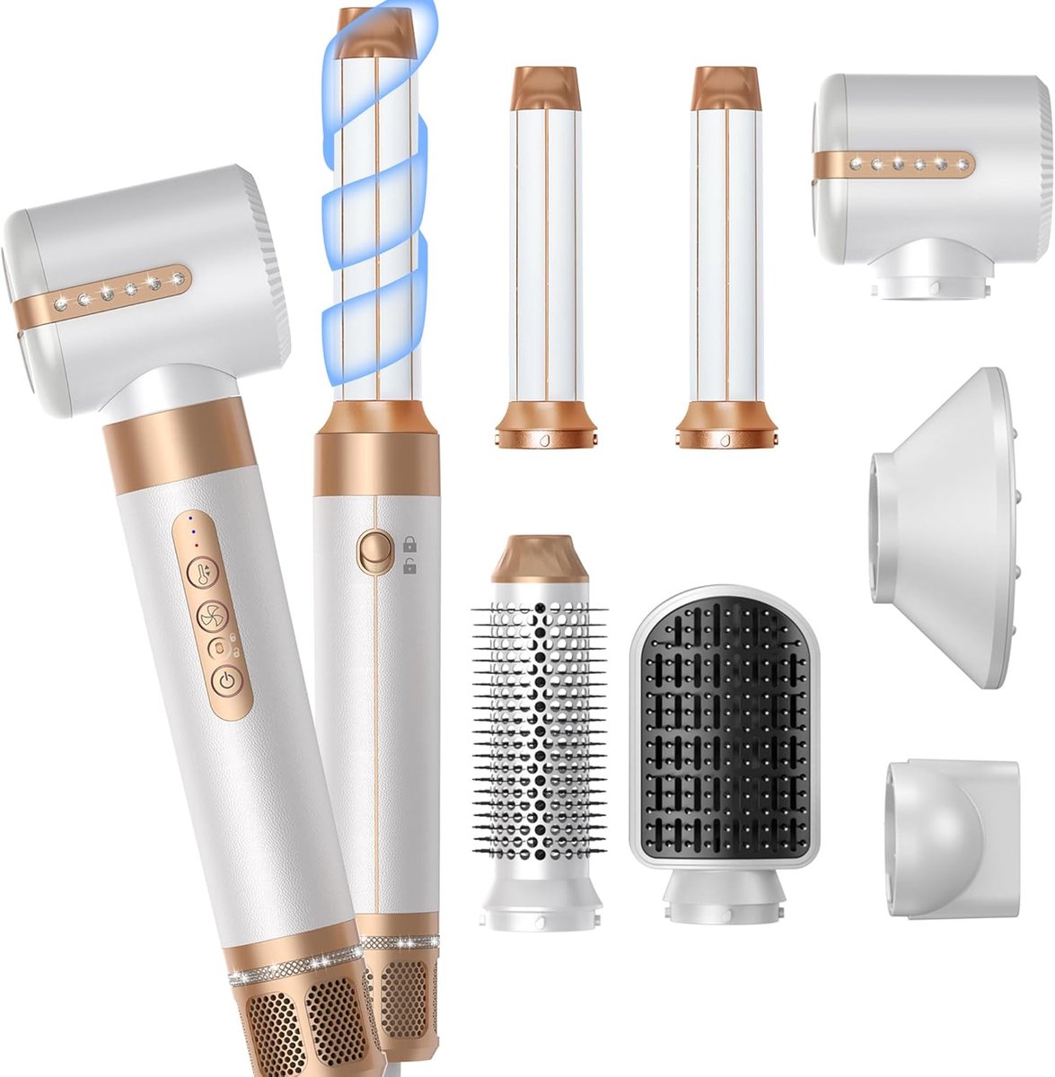 7 in 1 Multistyler - Föhnborstel - Krultang - inclusief 7 verwisselbare accessoires