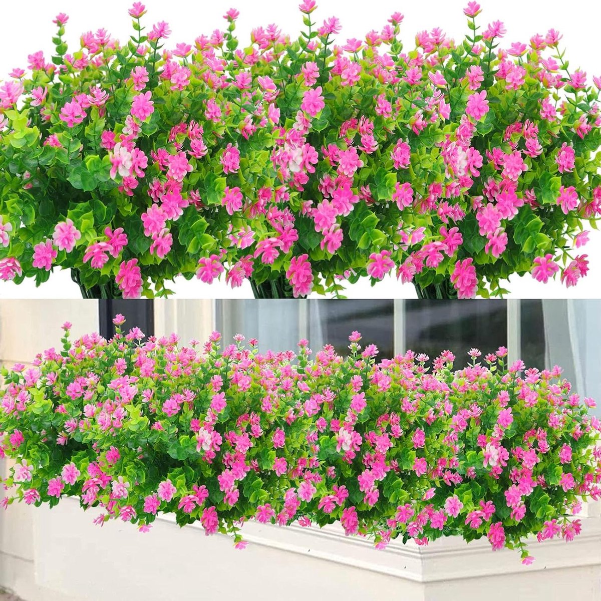 Cosensi Kunstbloemen boeketten - Decoratieve roze bloemen voor huis, balkon en tuin Any