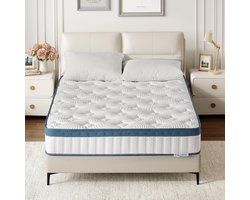 Tribesigns Matras - Matras 90x140 - 25cm dik - Binnenveringmatras met Gel-Traagschuim - met Oeko TEX Certificaat - 7 Zone Orthopedisch Matras - Pocketveringmatras Gemiddelde Hardheid H3